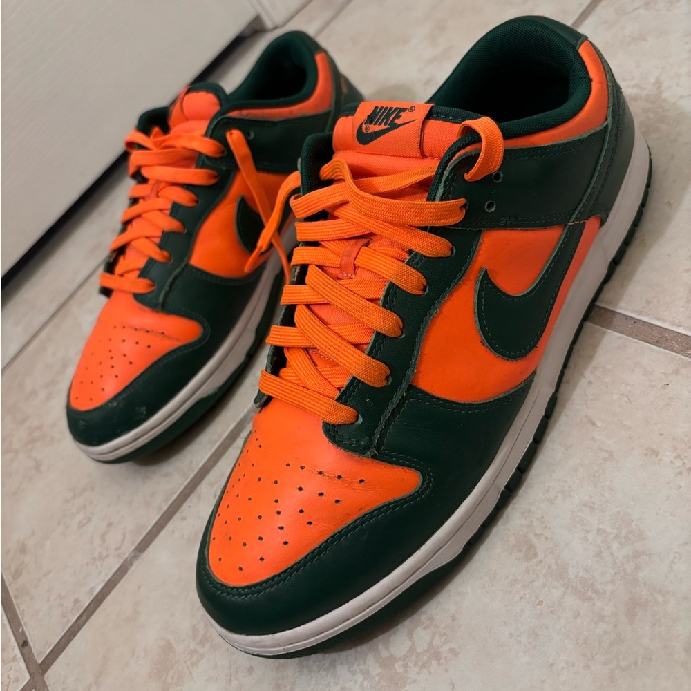 Size 11 Men Nike Dunk Low Retro Miami Hurricanes DD1391 300